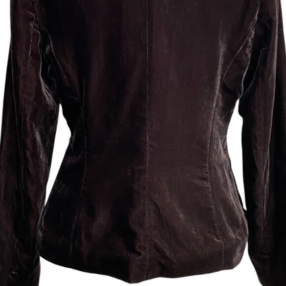 Y2K Velvet Tailored Blazer Brown Dark Academia Holiday Event Whimisigoth-8 - Picture 12 of 16